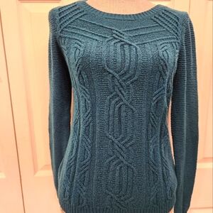 The Limited Teal Cable Knit Sweater Sz S